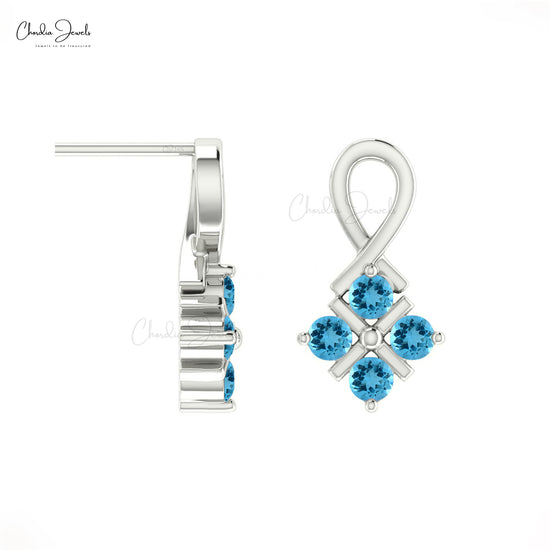 Shop Swiss Blue Topaz Earrings