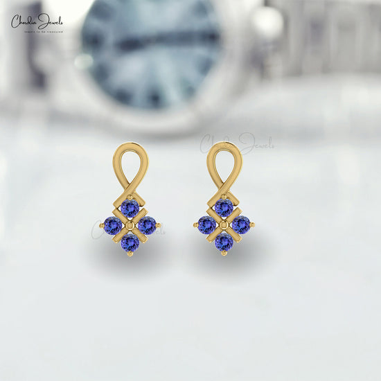 14k gold tanzanite earrings