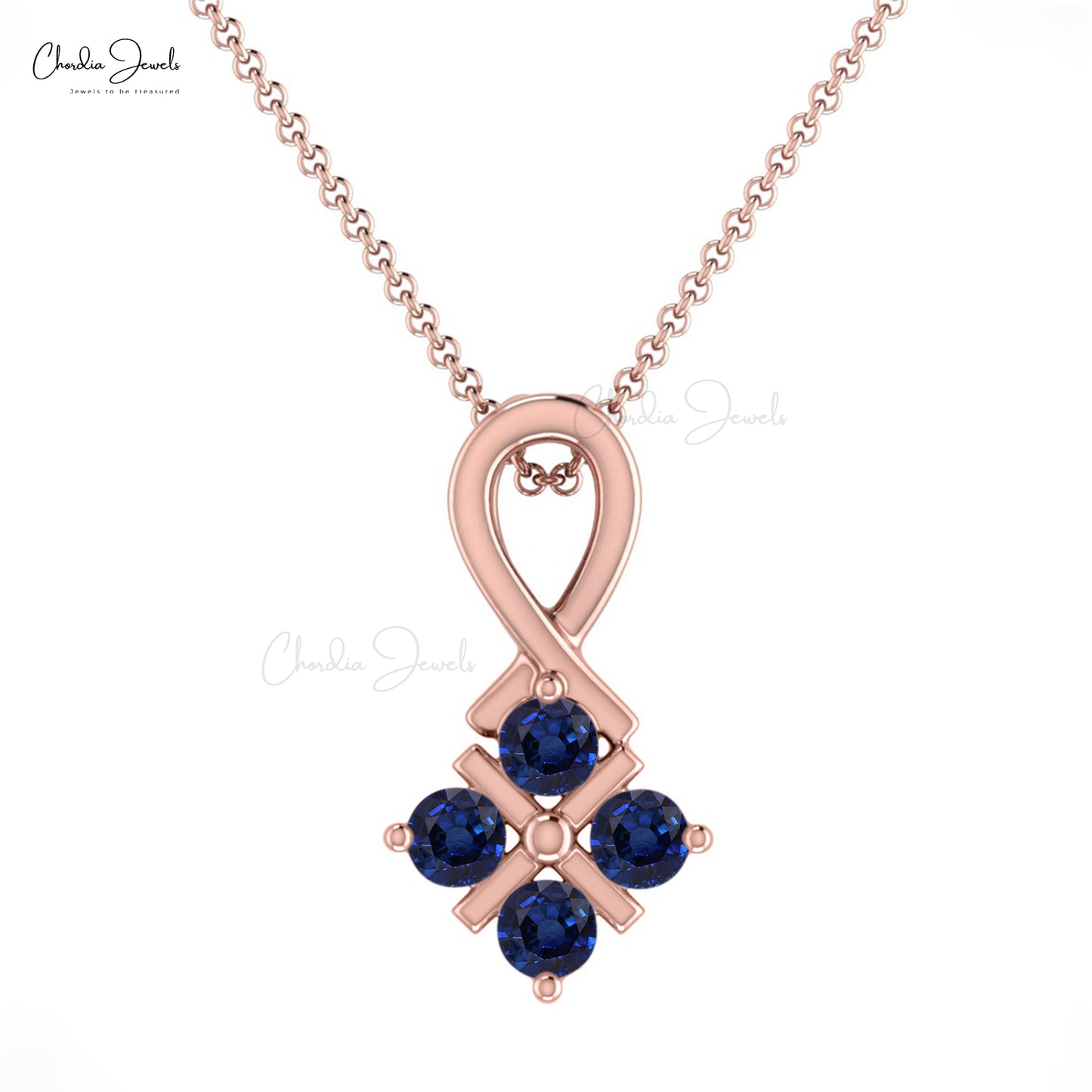 Buy Blue Sapphire Twisted Pendant