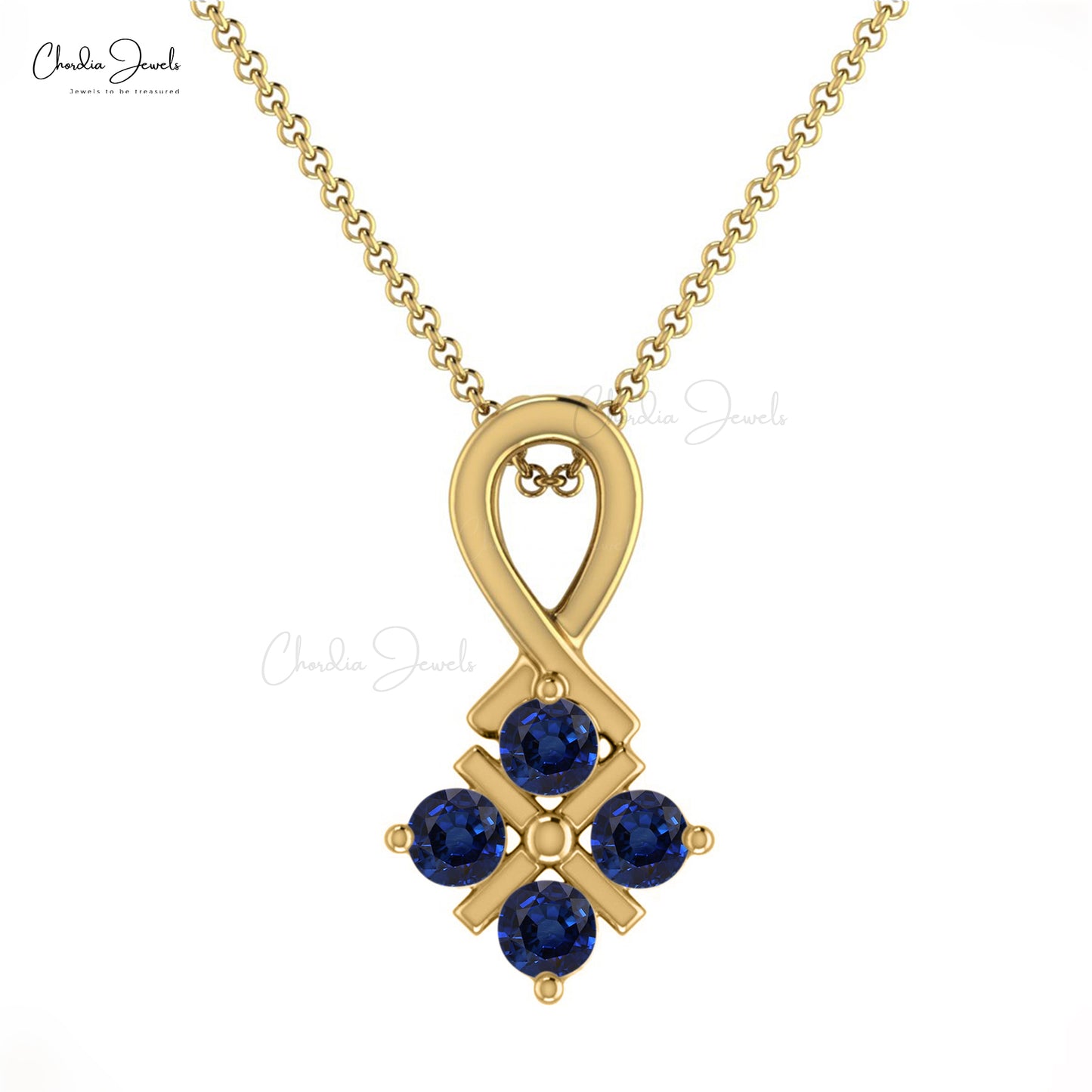 Buy Blue Sapphire Twisted Pendant