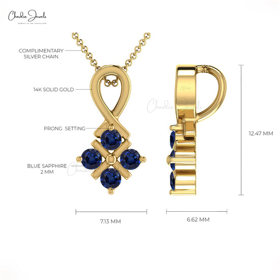 Buy Blue Sapphire Twisted Pendant