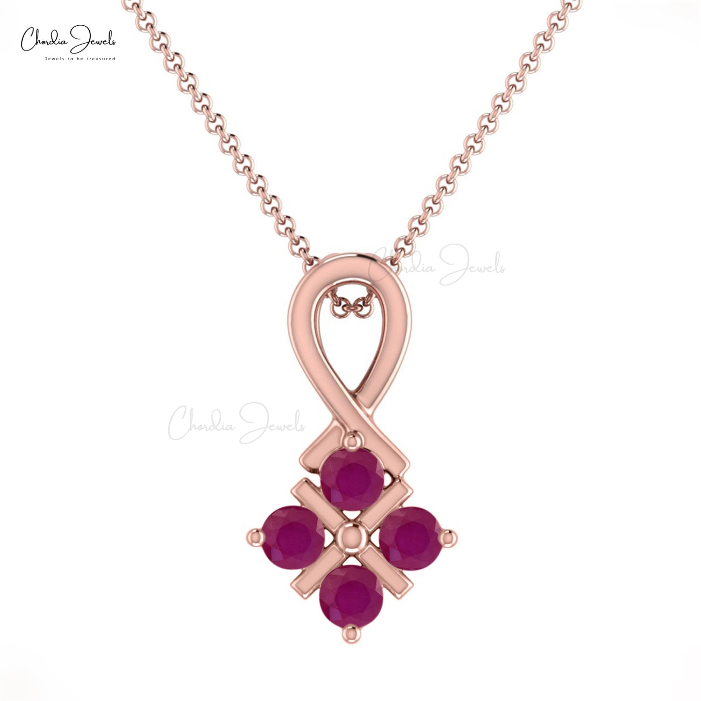 Buy Ruby Cluster Pendant