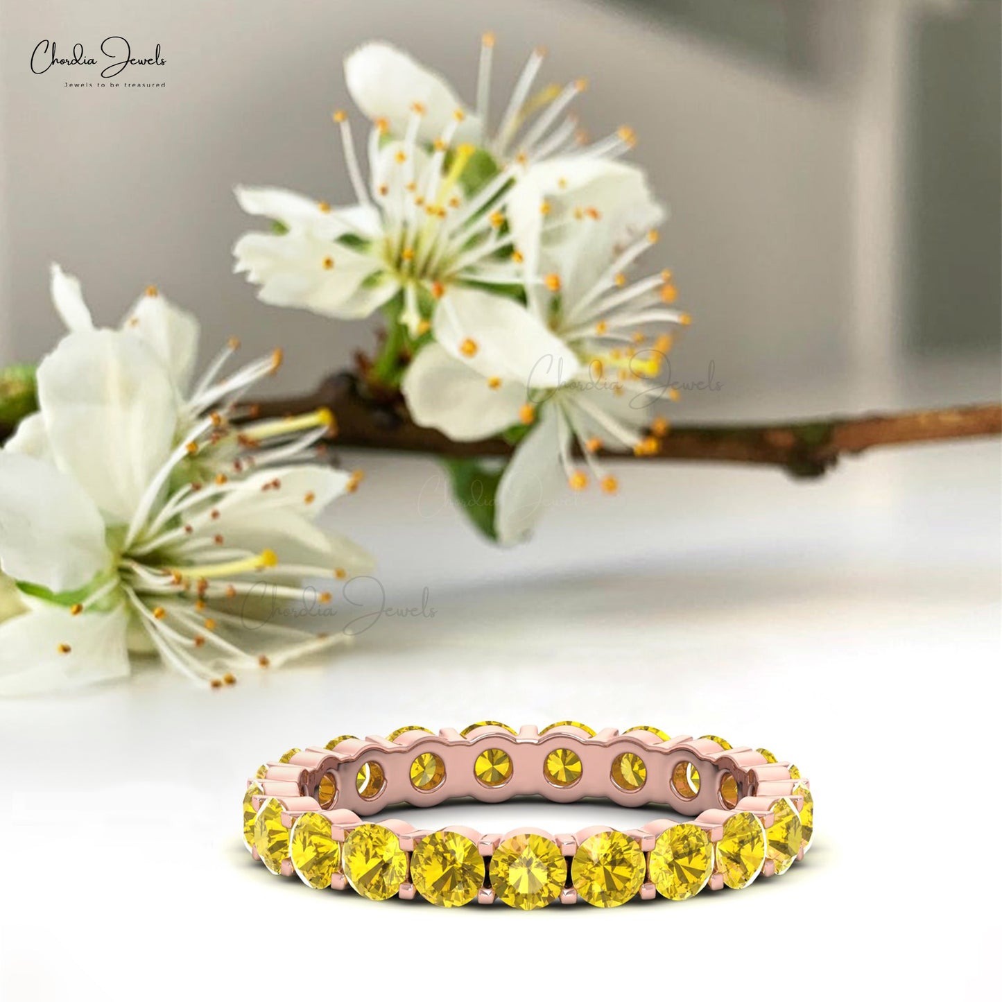 Women’s Stackable Yellow Sapphire Band by Chordia Jewels