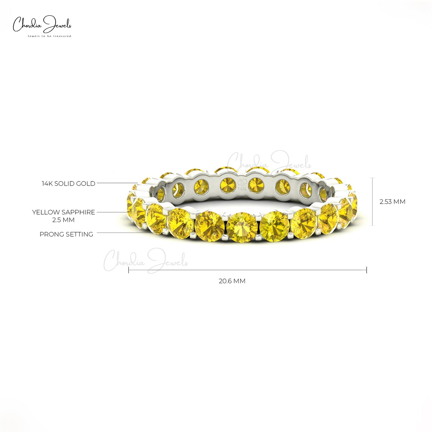 Natural Yellow Sapphire September Birthstone Ring