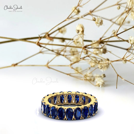 Gold sapphire shop eternity ring