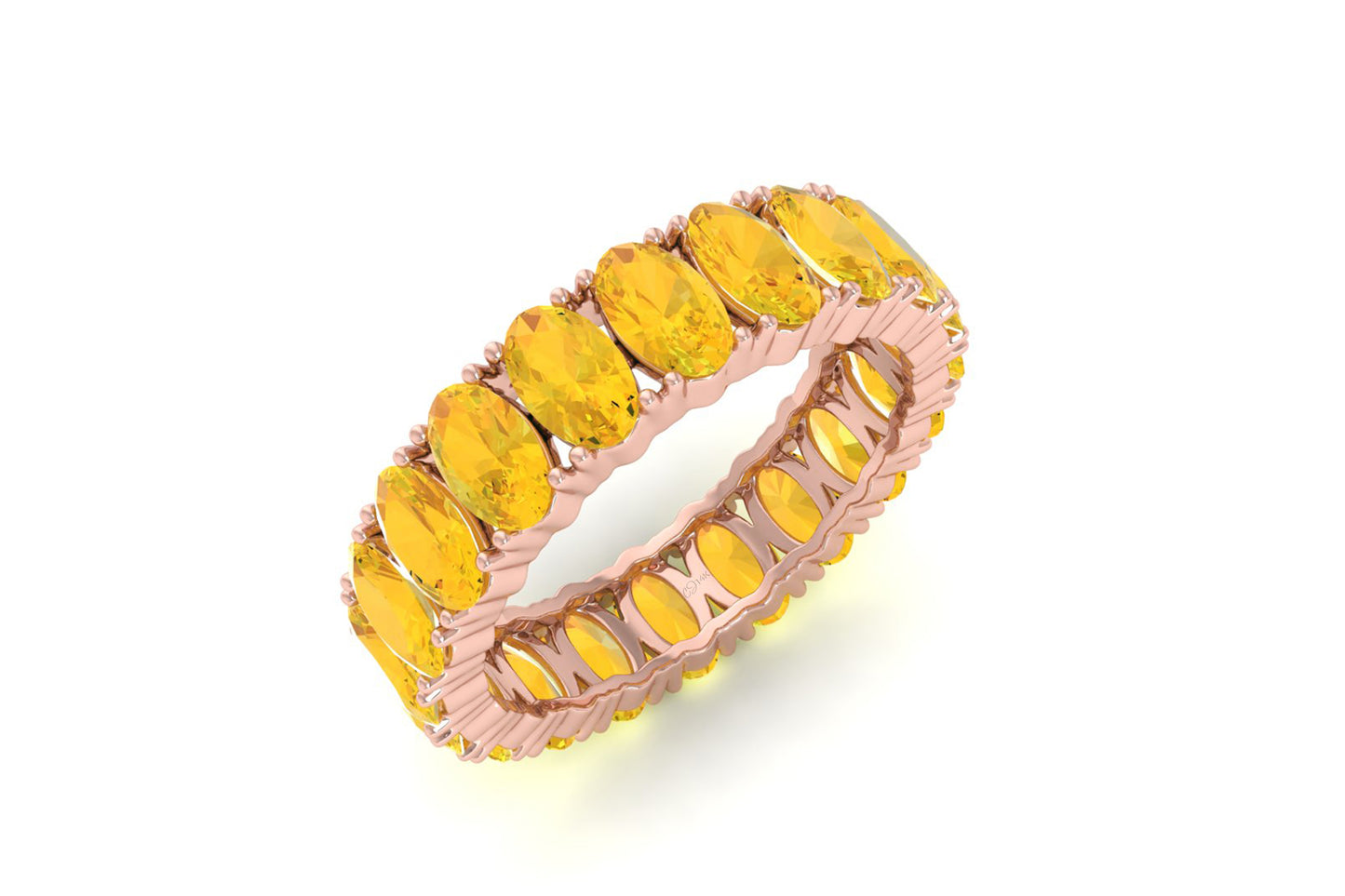 Oval Cut Stackable Ring With 5x3mm Citrine Gemstone 14k Real Gold Engagement Ring