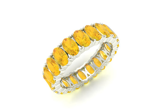 Oval Cut Stackable Ring With 5x3mm Citrine Gemstone 14k Real Gold Engagement Ring