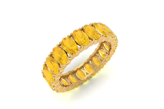 Oval Cut Stackable Ring With 5x3mm Citrine Gemstone 14k Real Gold Engagement Ring