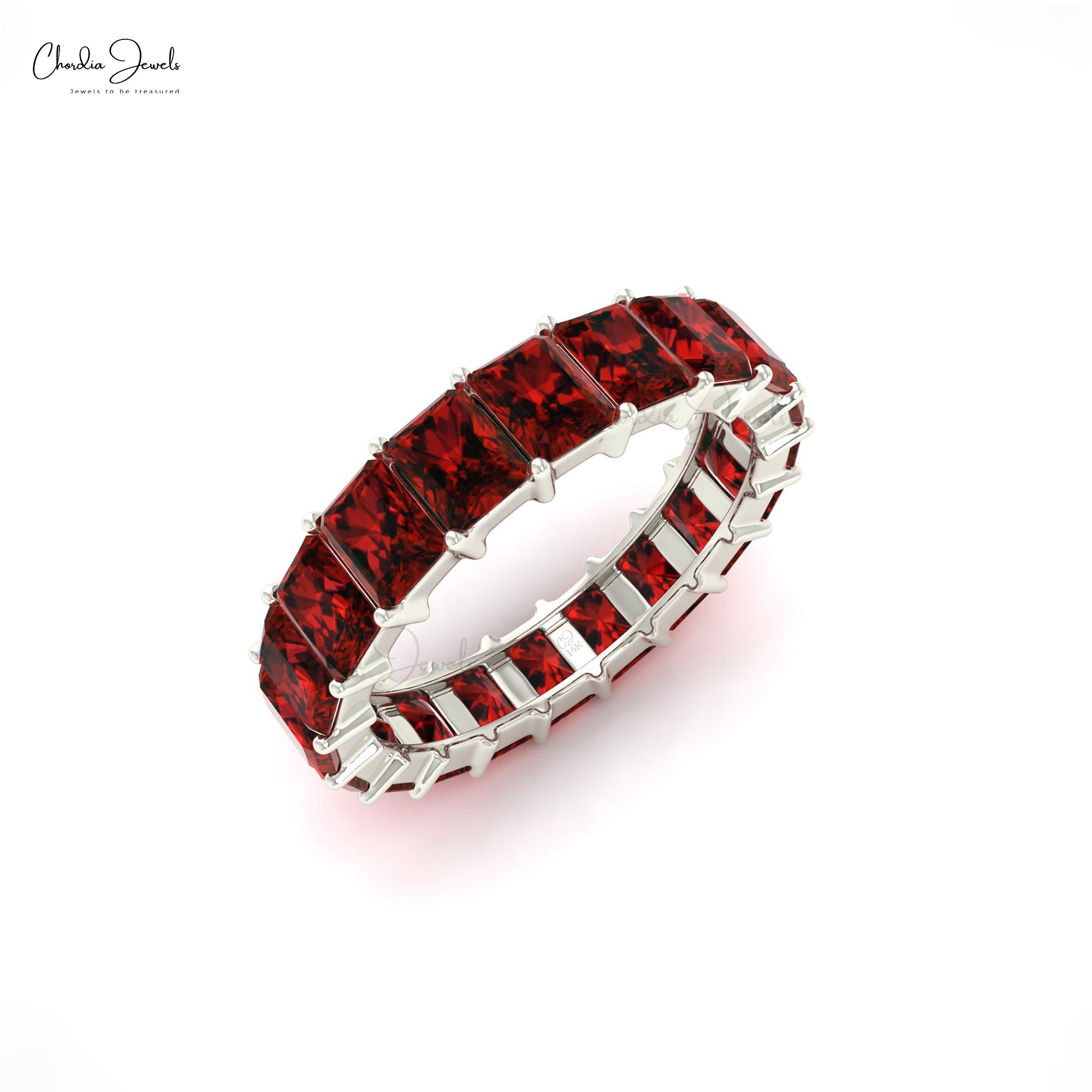Buy Eternity Garnet Engagement Ring in 14k Solid Gold for Women