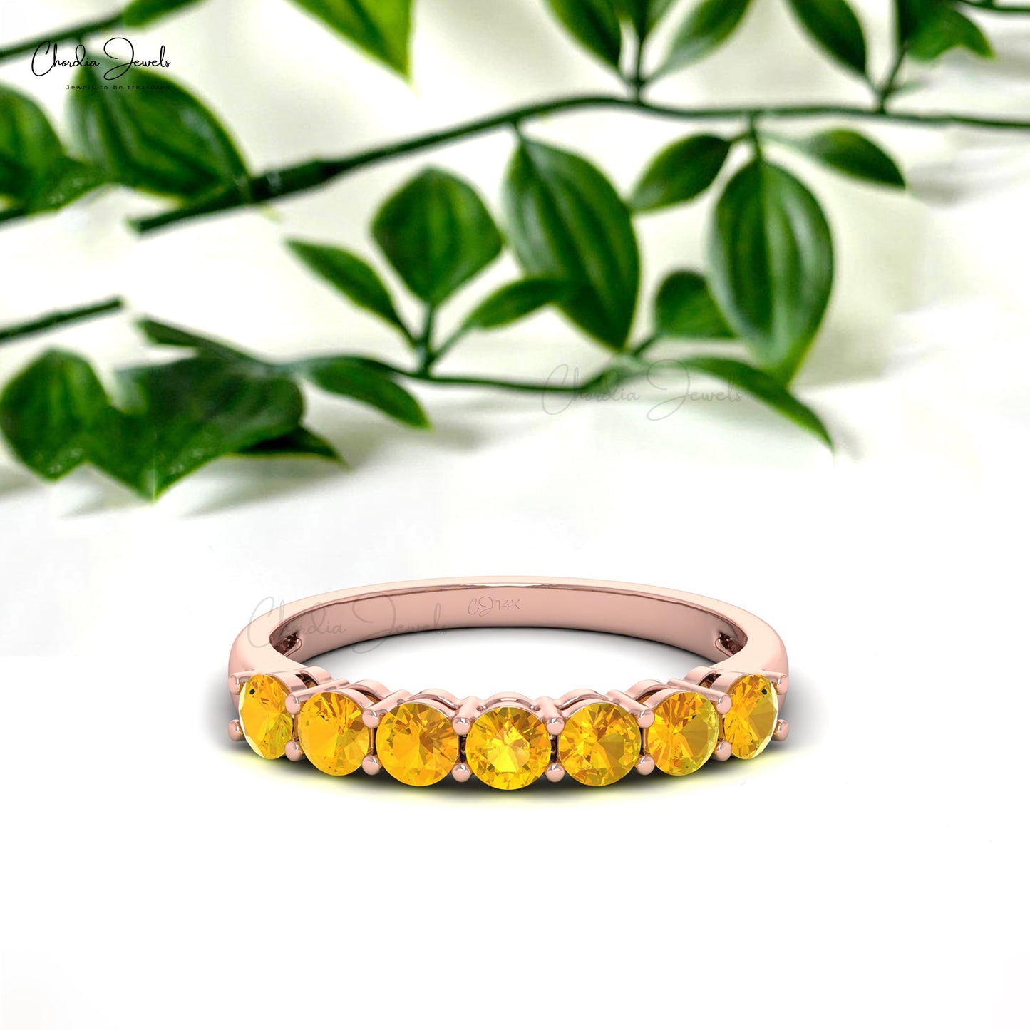 Handmade Citrine Stackable Ring – Elegant Solid Gold Jewelry