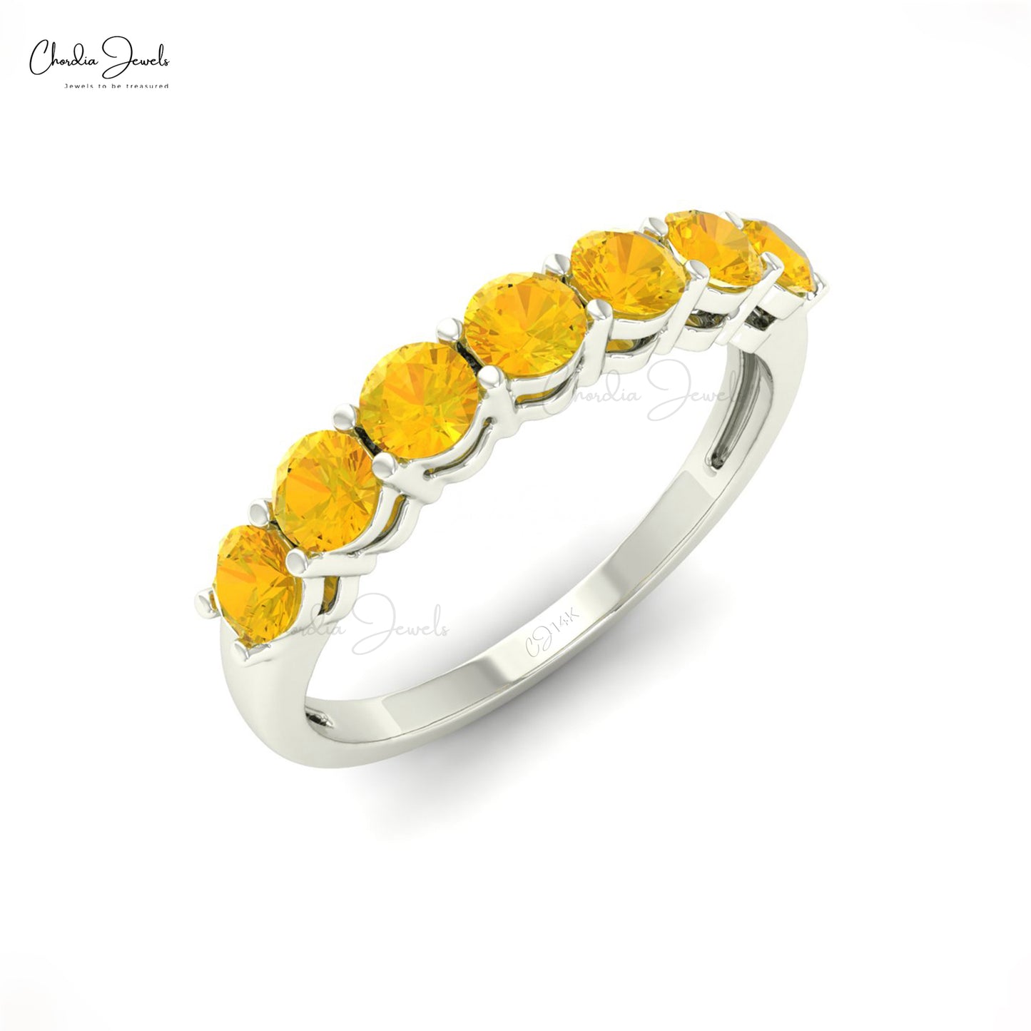 Dainty Citrine Stack Ring by Chordia Jewels