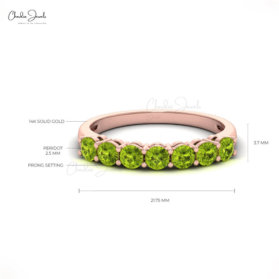 August Birthstone Peridot Ring in Solid Gold for Women