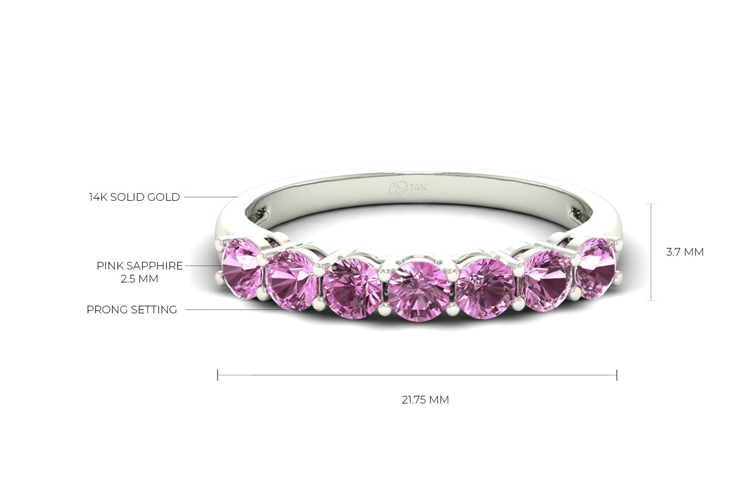 Minimalist Pink Sapphire Top Quality Gemstone Ring for Her