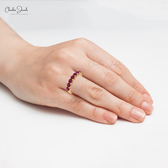 14k Gold Ruby Stacking Ring for Birthday Gift