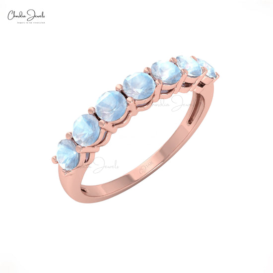 Chordia Jewels 14k Gold Rainbow Moonstone Half Eternity Band 3mm