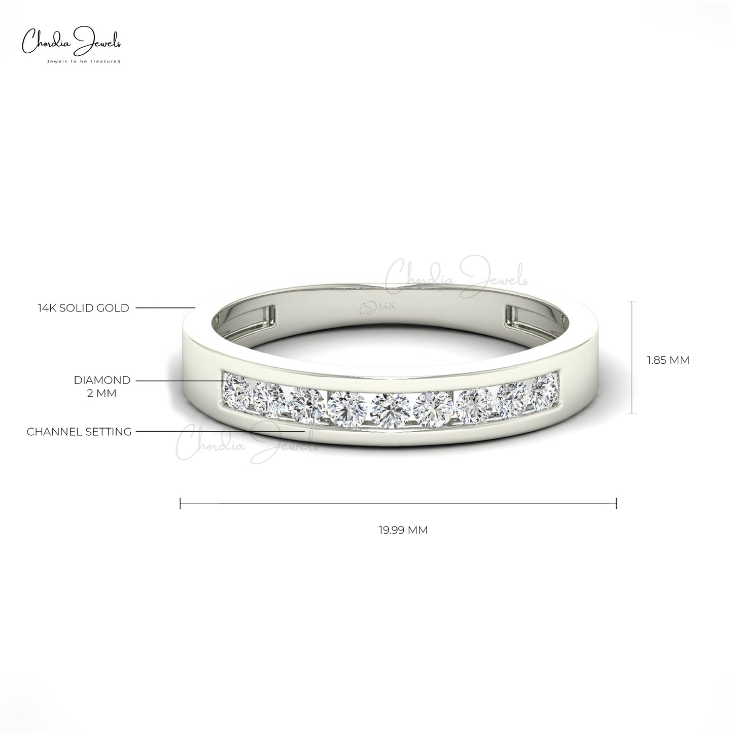 Chordia Jewels Diamond Stack Ring in 14k Pure Gold
