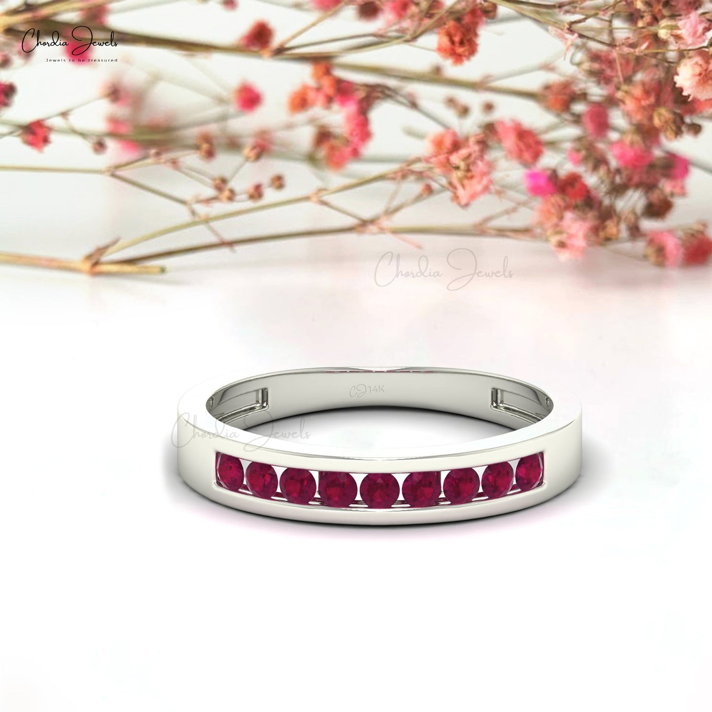 Chordia Jewels Fine Jewelry Red Ruby Wedding Band