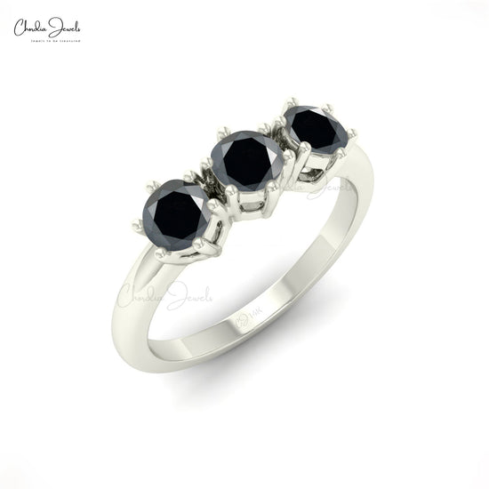 Shop Black Diamond Engagement Ring in 14K Solid Gold Chordia Jewels Black Diamond White Gold US 7.5