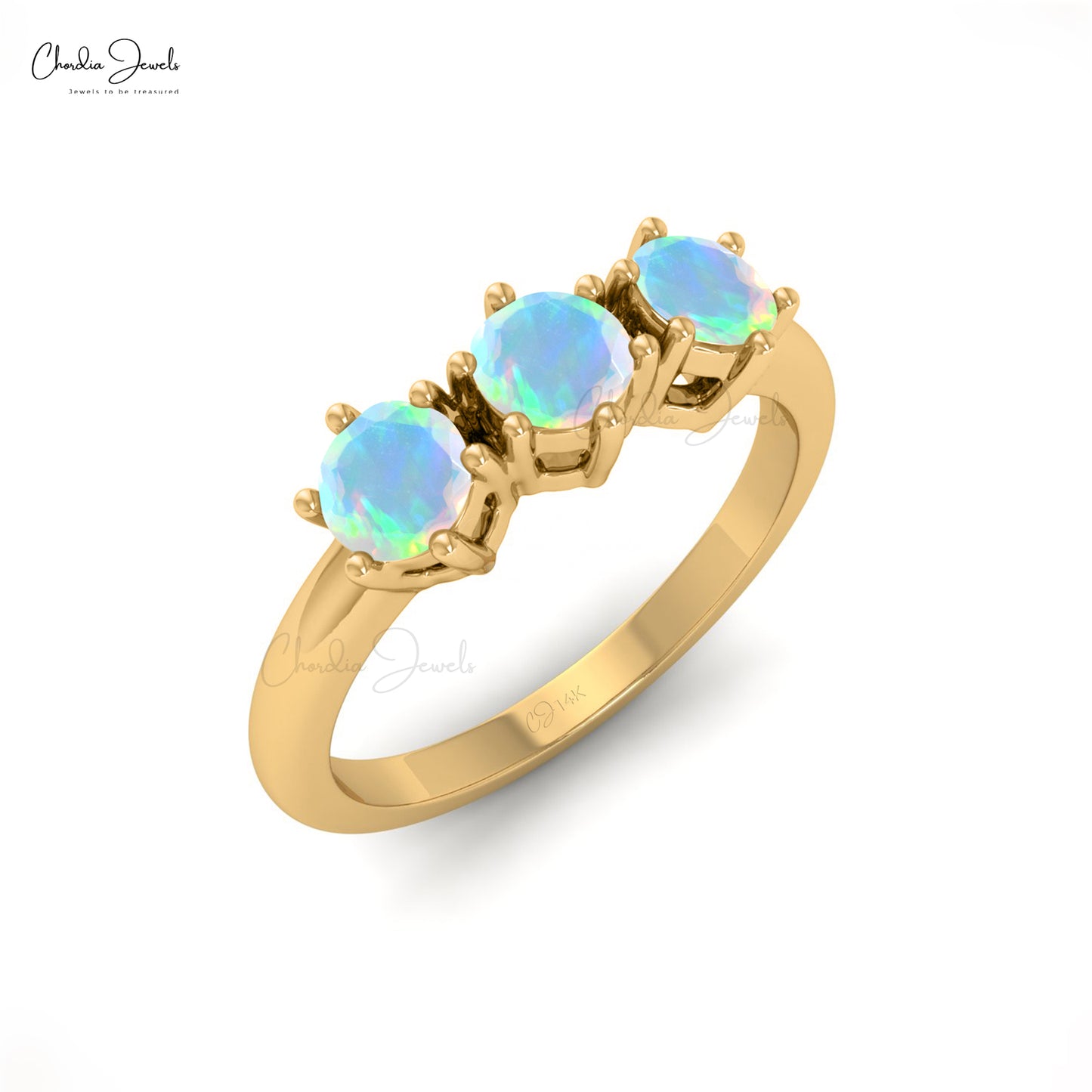 4mm Round Cut Gemstone Ring