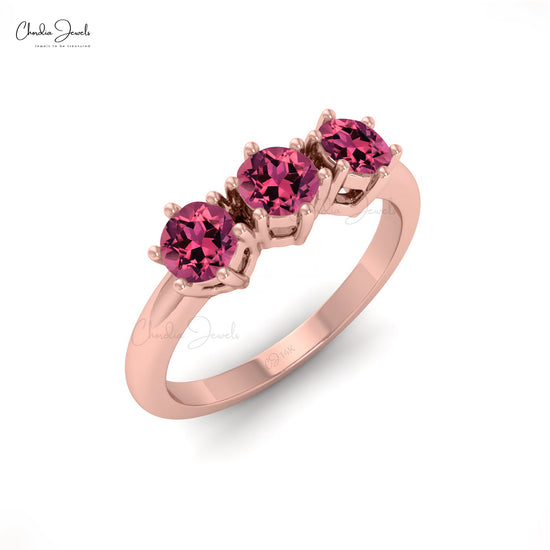 Shop Natural Pink Tourmaline 14k Gold Round Cut Engagement Ring