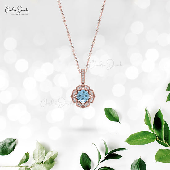 Aquamarine gold pendant