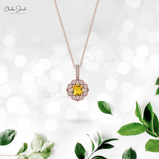 Citrine Floral Pendant