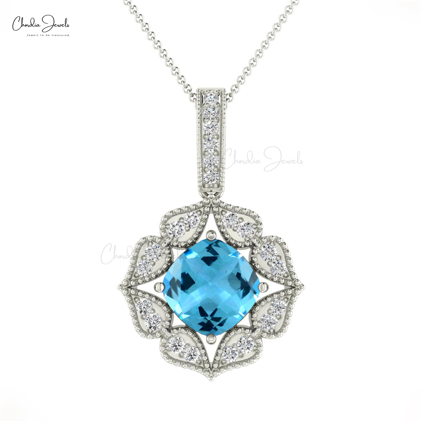 Buy Swiss Blue Topaz Pendant