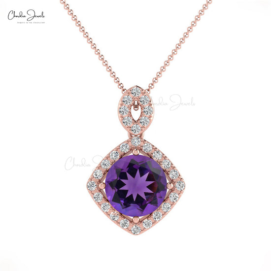 Amethyst Diamond Pendant