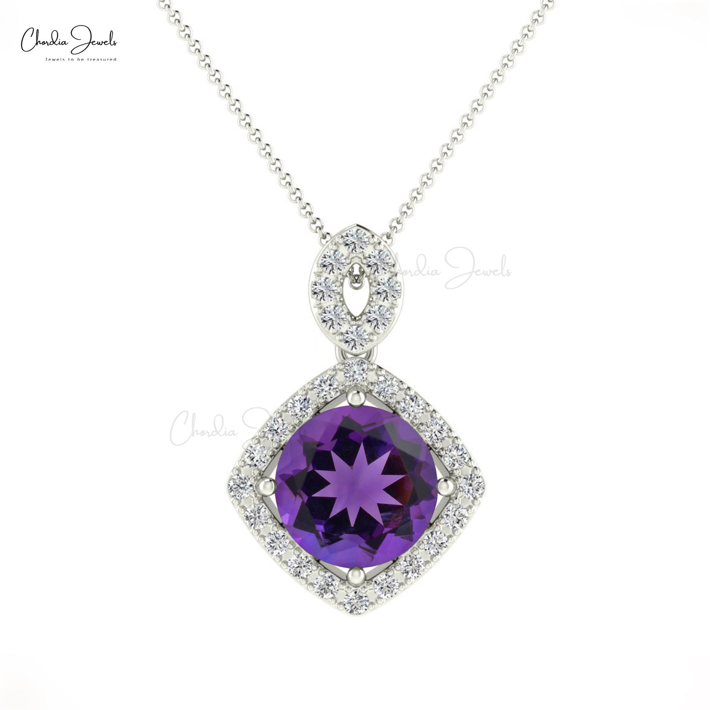 Round Amethyst Pendant