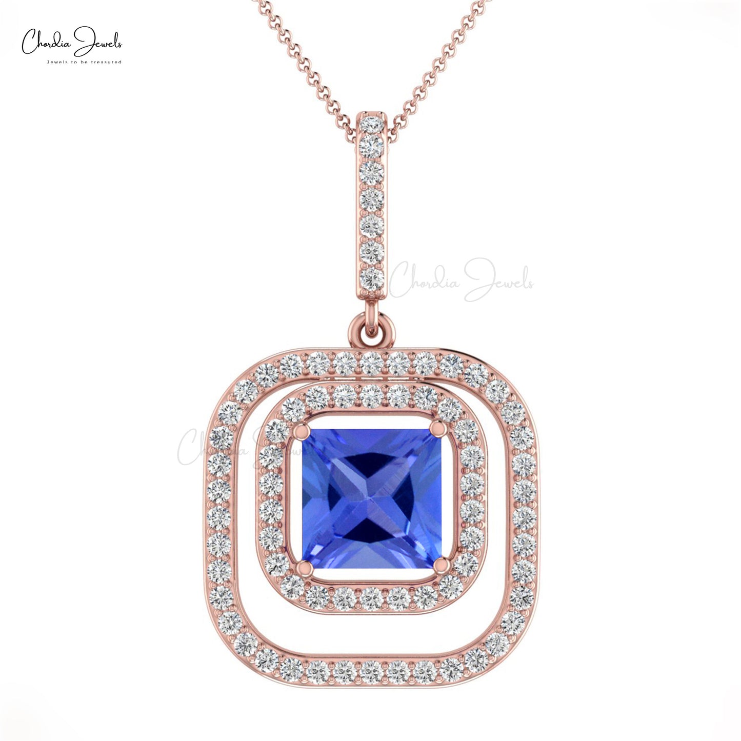 Buy Tanzanite Halo Pendants