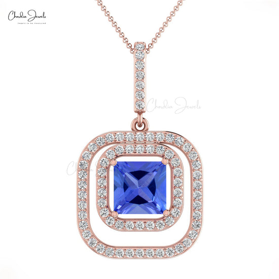 Buy Tanzanite Halo Pendants