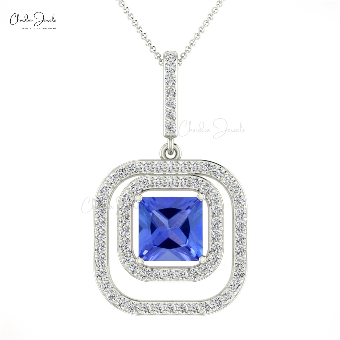 Buy Tanzanite Halo Pendants