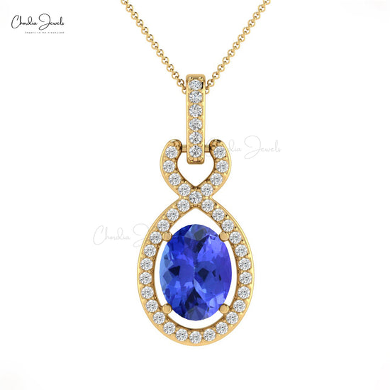 Buy Tanzanite Halo Pendants