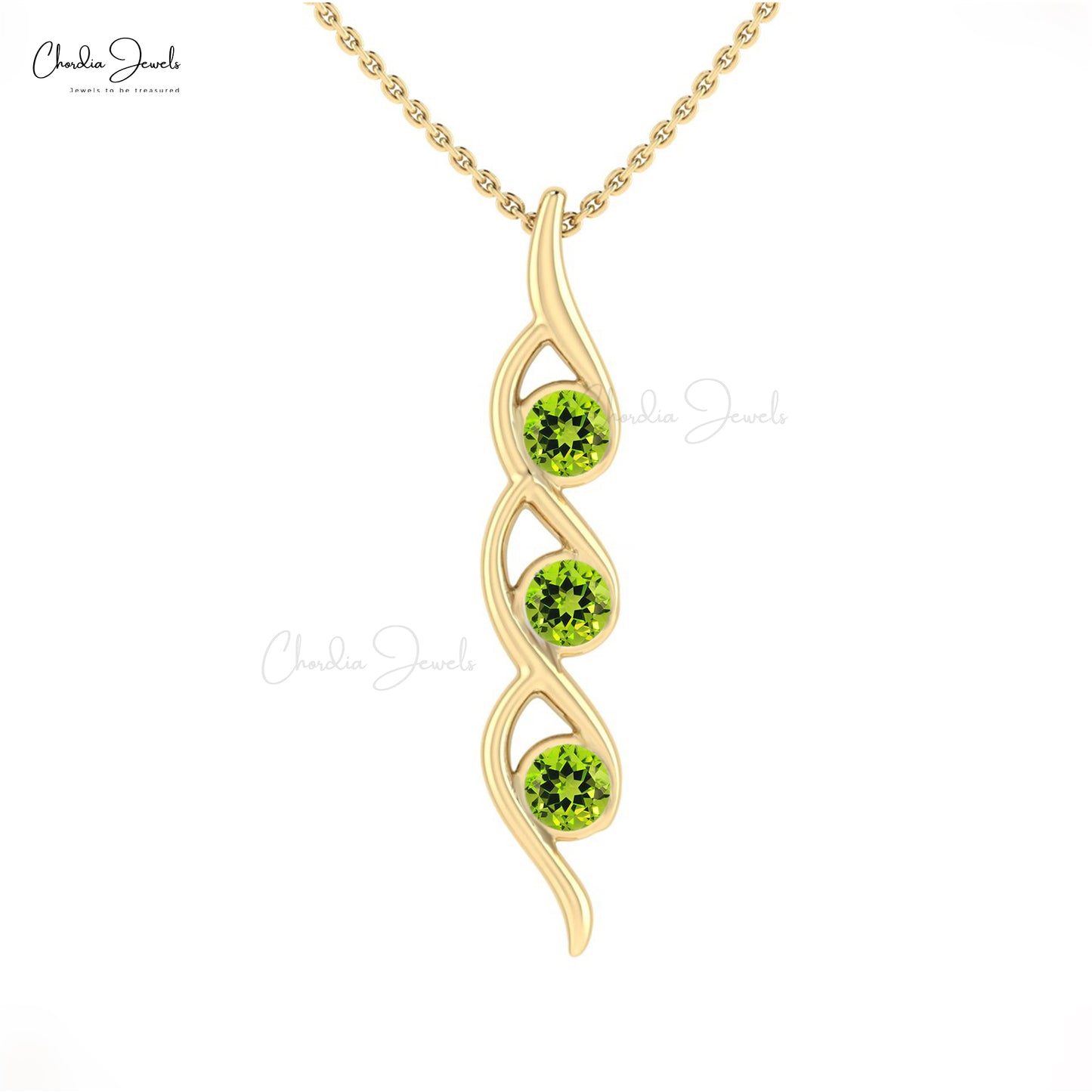 Round Cut Peridot Pendant