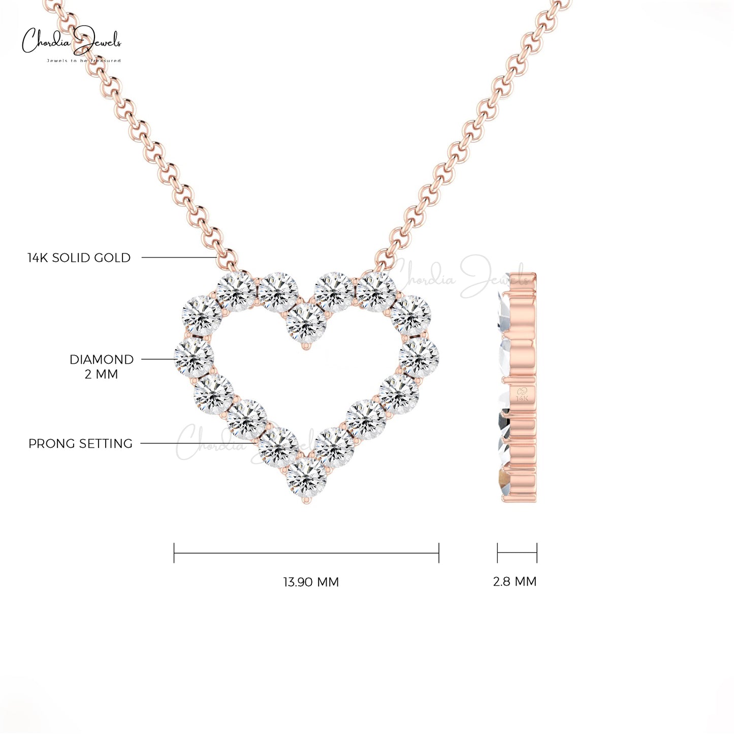 Open Heart Diamond Necklace