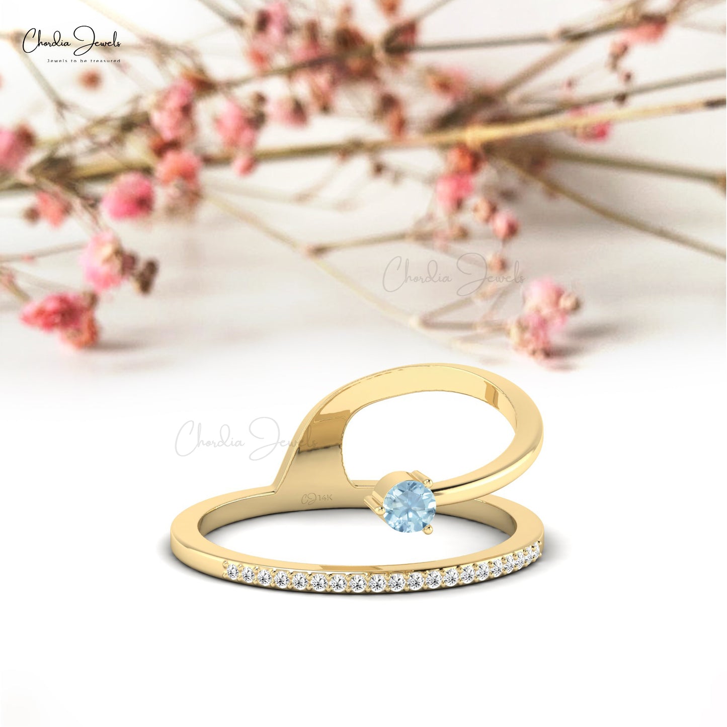 Dainty on sale aquamarine ring