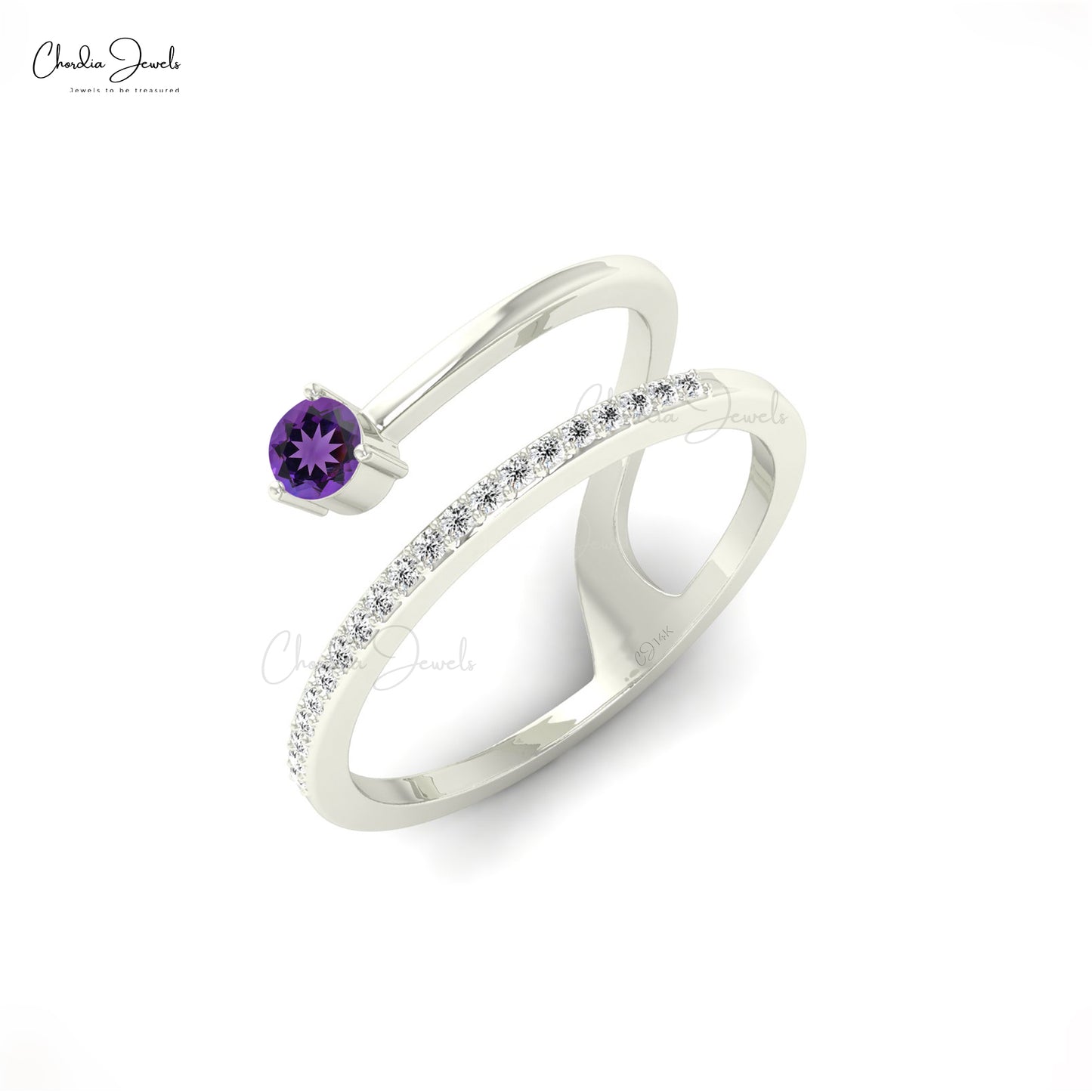 14K Black Gold Amethyst Celtic Engagement Ring - Giliarto