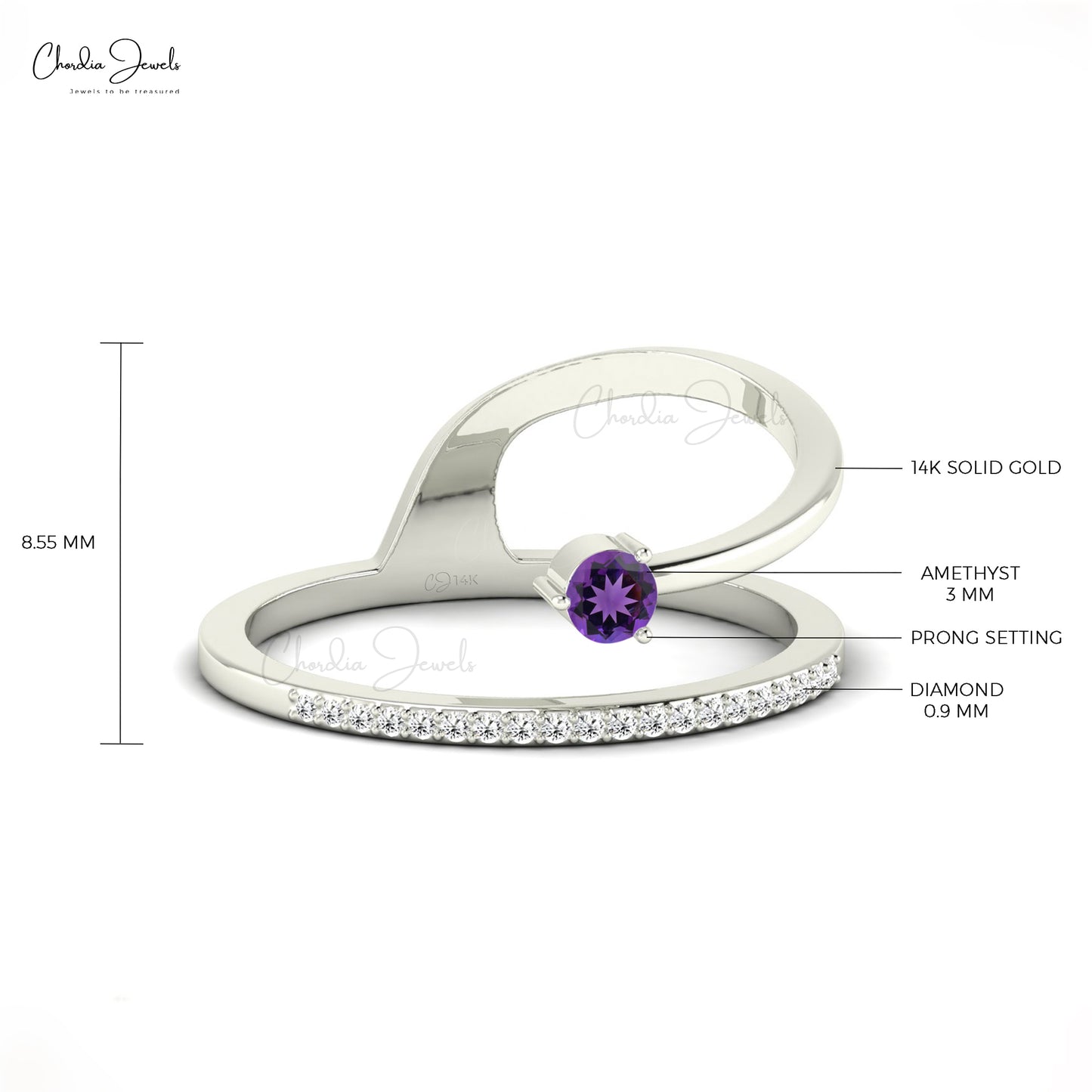 Disney Ursula Inspired Diamond & Amethyst Ring Black Rhodium 1/5 CTTW |  Enchanted Disney Fine Jewelry