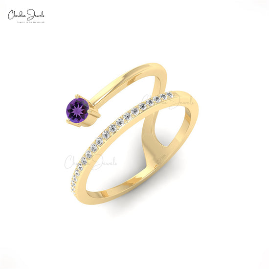 Buy Amethyst Diamond Ring