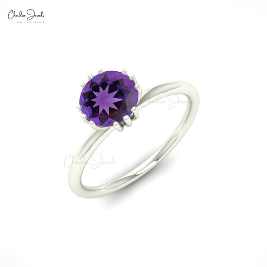 Buy 6mm Amethyst Solitaire Ring