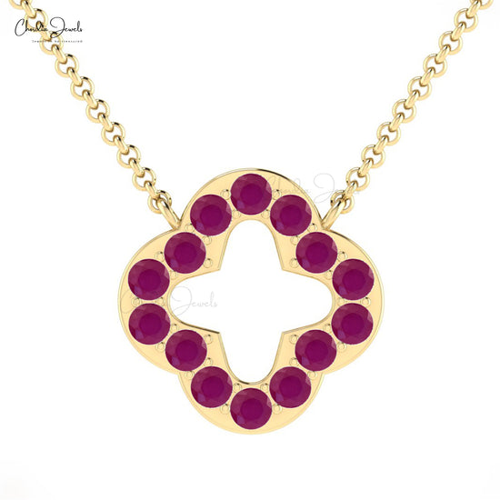 Solid 14k Gold Gemstone Necklace