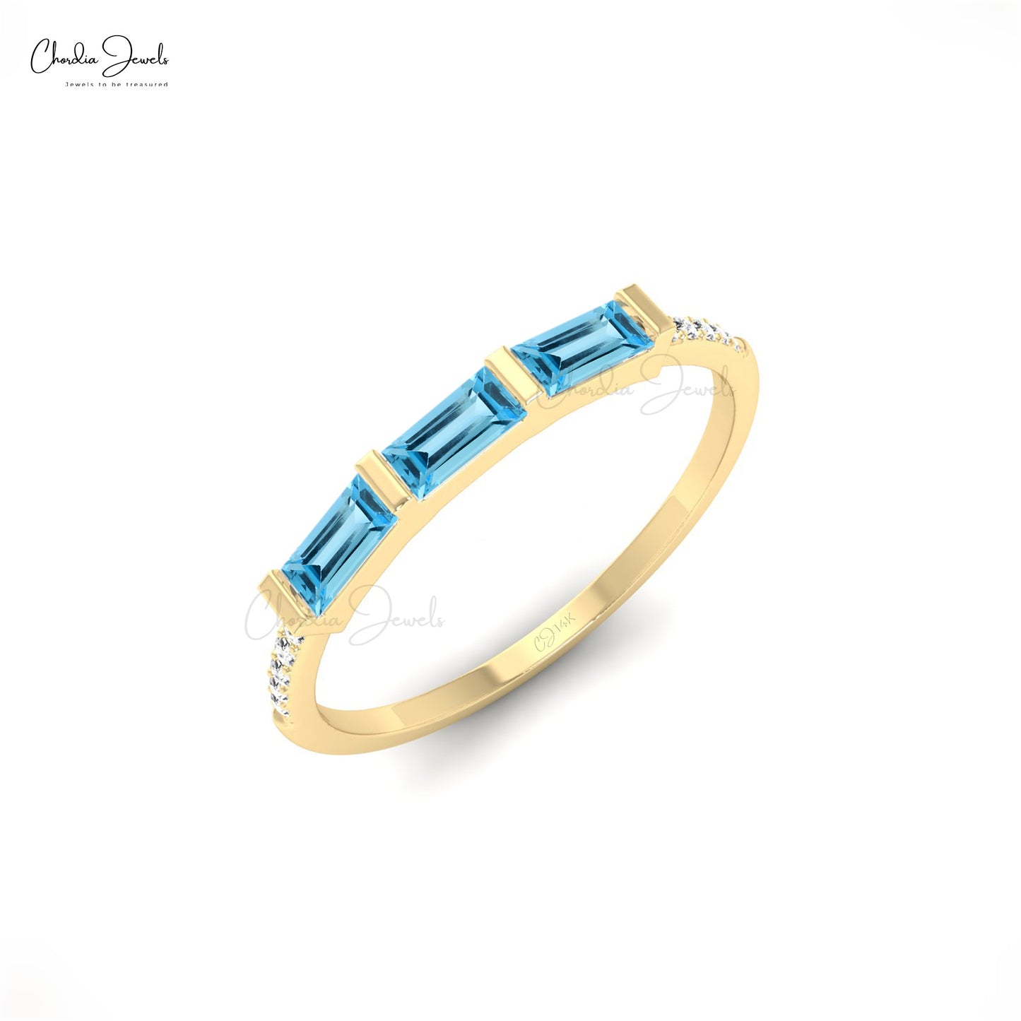 Buy Blue Topaz & Diamond Ring
