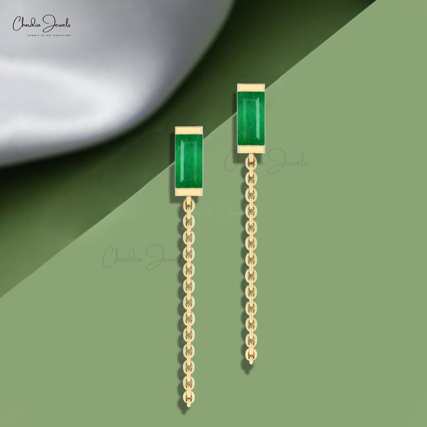 Indulge in sophistication of the real emerald green earrings.