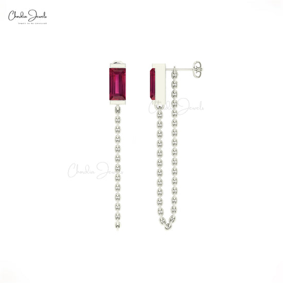 Load image into Gallery viewer, Ruby Chain Earrings
