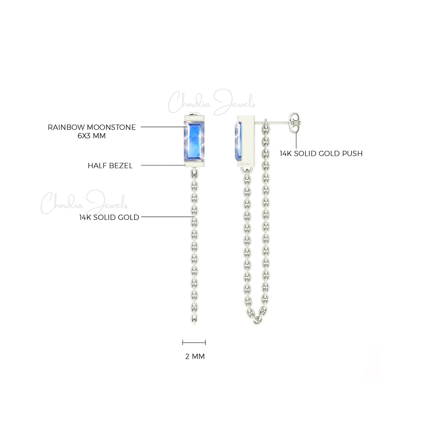 bezel set earrings