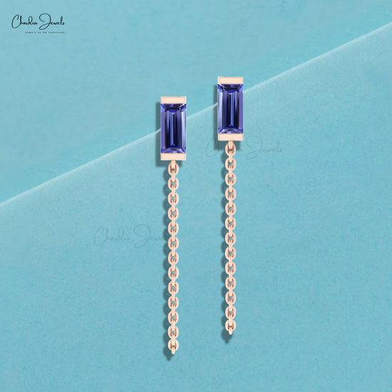 Load image into Gallery viewer, tanzanite 14k gold earrings
