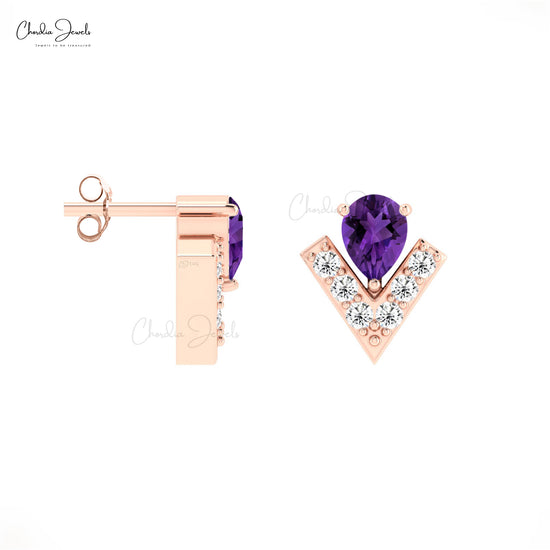 V Shape Diamond Earrings
