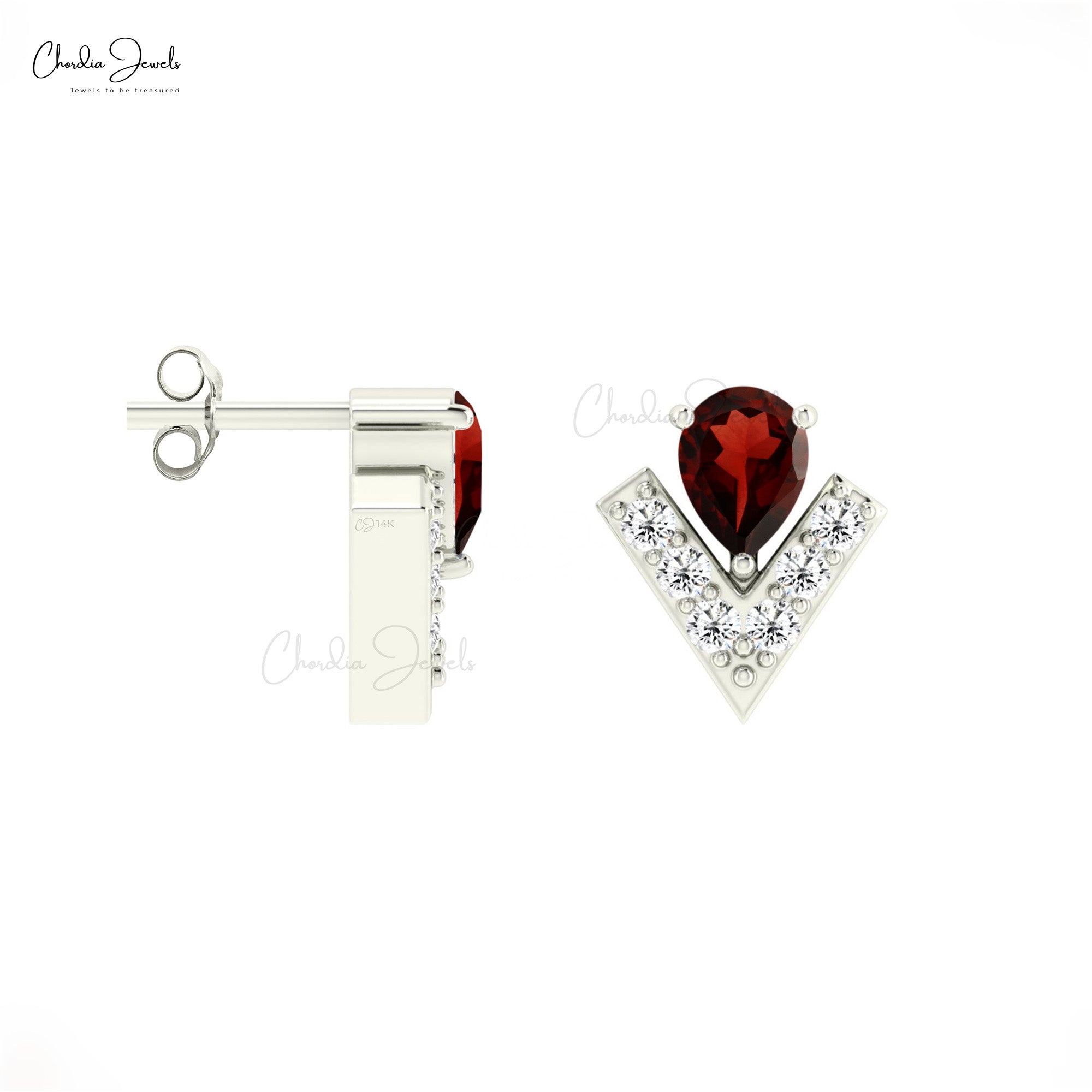 Be the Fire with Garnet Earrings from Chordia Jewels