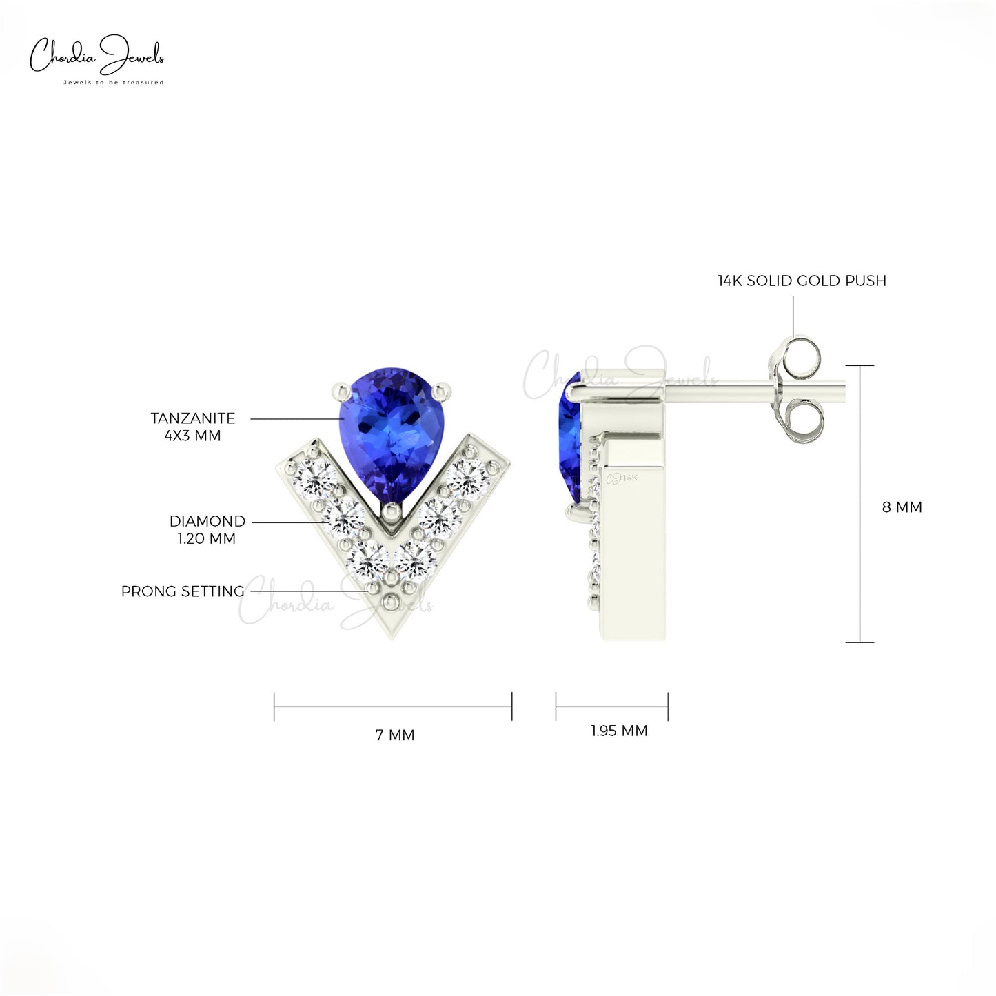 tanzanite dainty earrings