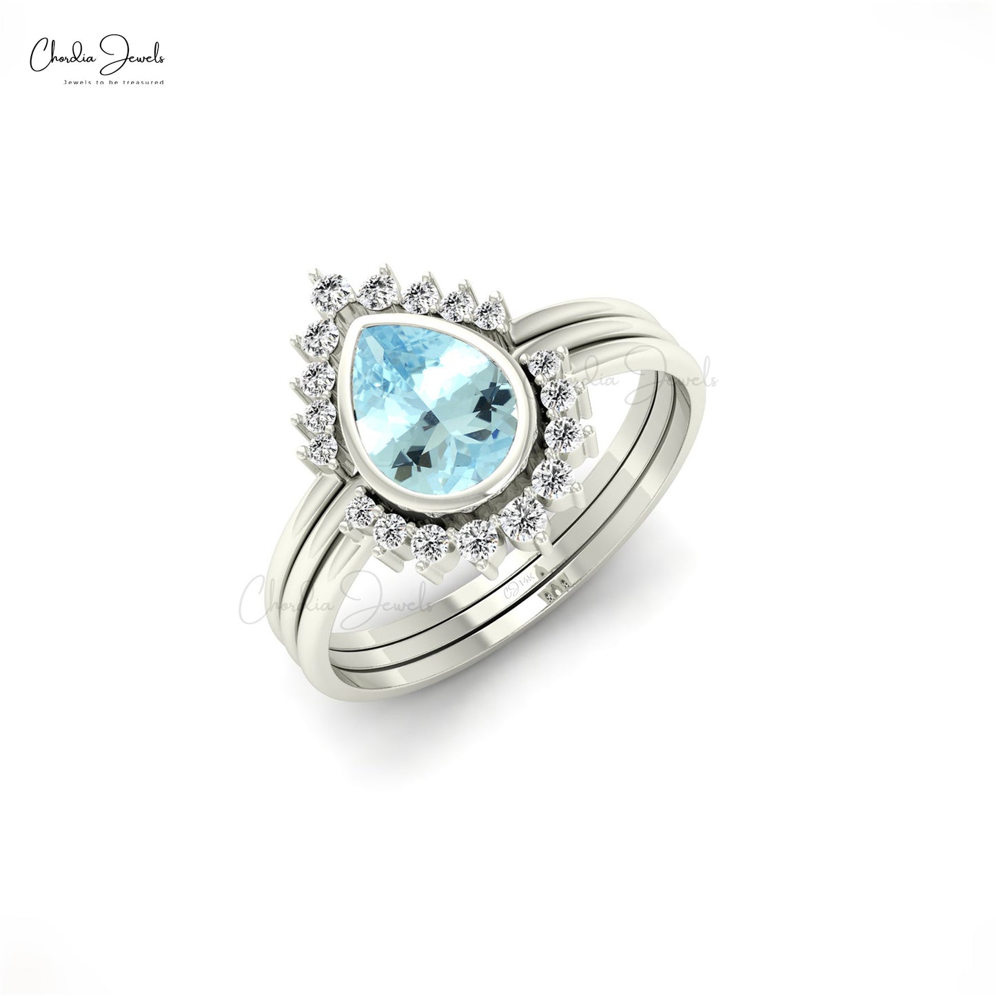 Aquamarine bezel set ring